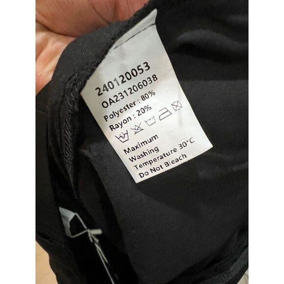 Commense NWT Black Minimalist Office Fall Chic Middle Waist Pleated Tapered Pant - Picture 12 of 12